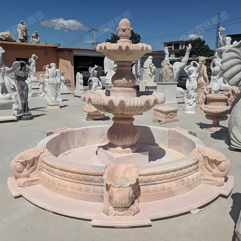石雕噴泉，雙層景觀噴泉