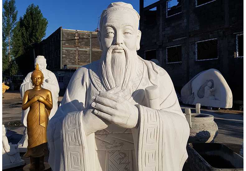 石雕孔子像，大理石孔子像，漢白玉孔子像