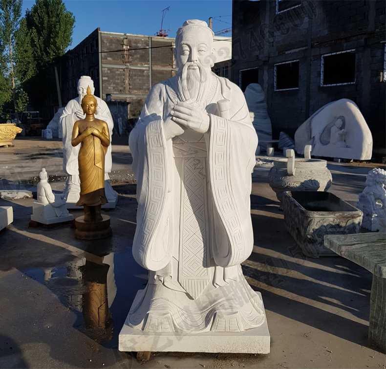 石雕孔子像，大理石孔子像，校園孔子雕像