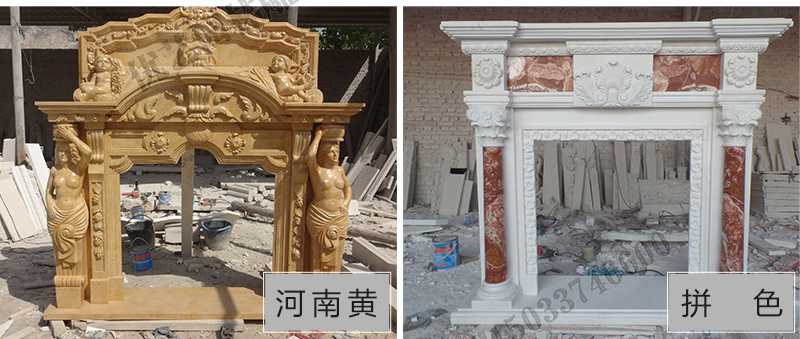 石雕壁爐架款式，定制石雕壁爐架，石雕壁爐架廠家