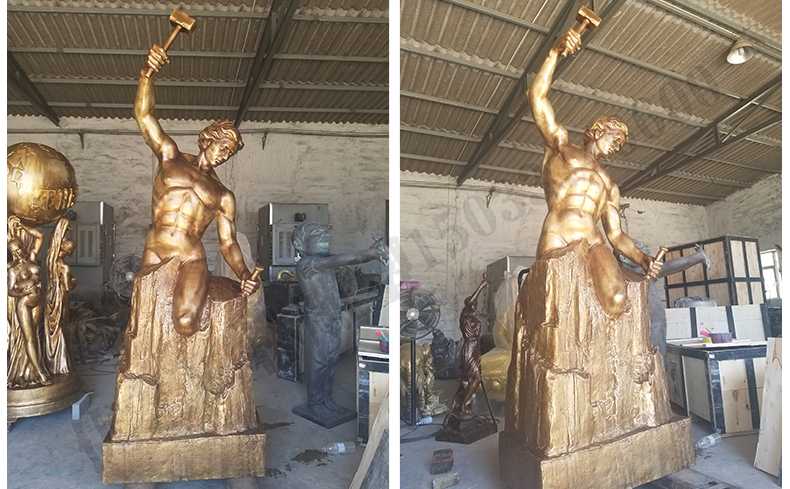 雕刻自我人物雕塑，銅雕刻自我，自我雕刻純銅雕塑