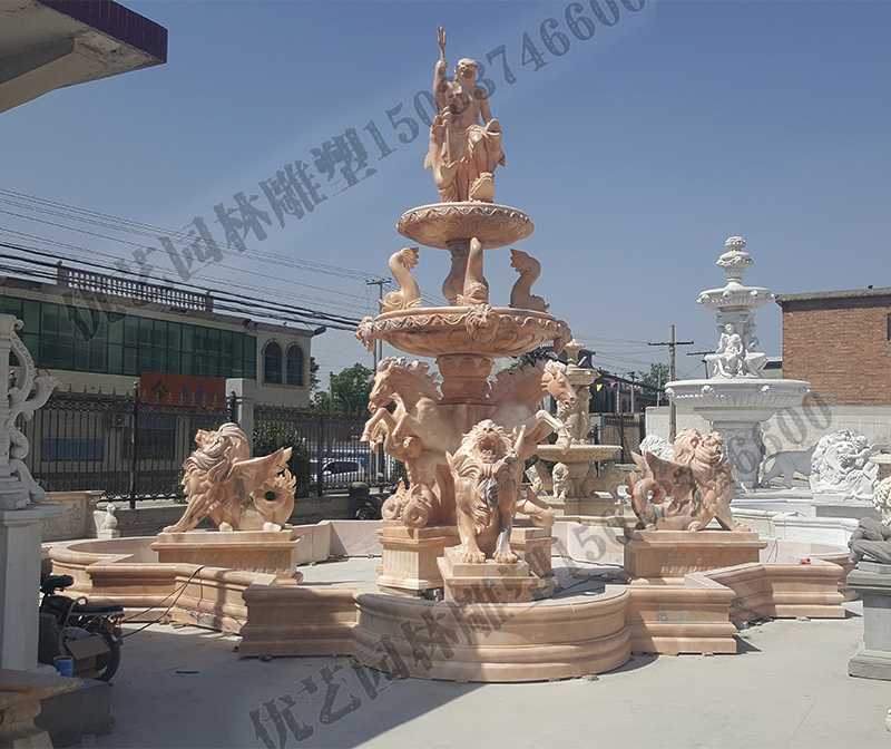 大理石景觀噴泉，歐式大型噴泉，石雕噴泉廠家