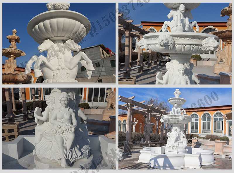 大理石噴泉，歐式人物動物噴泉，室外景觀噴泉定制