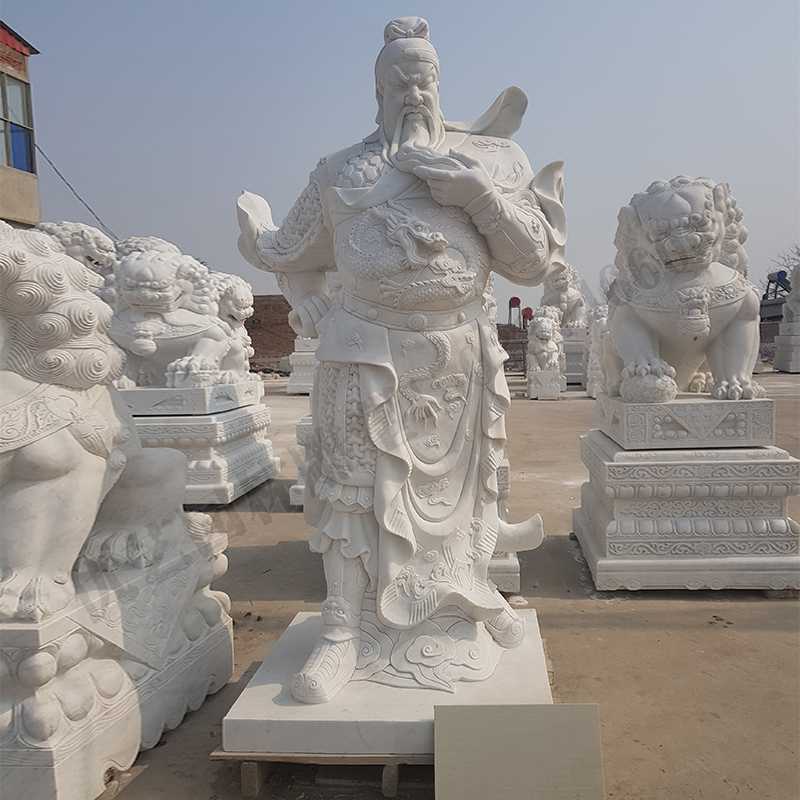 漢白玉關(guān)公像，石雕關(guān)公像，大理石關(guān)公雕像，關(guān)羽雕像，河北石雕關(guān)公廠家.jpg