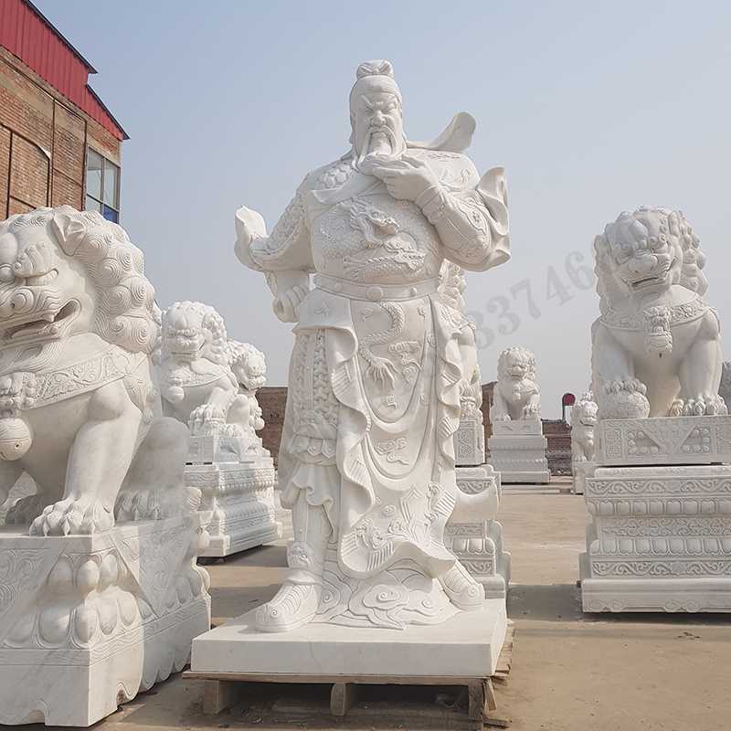 漢白玉關(guān)公像，石雕關(guān)公像，大理石關(guān)公雕像，關(guān)羽雕像，河北石雕關(guān)公廠家2.jpg