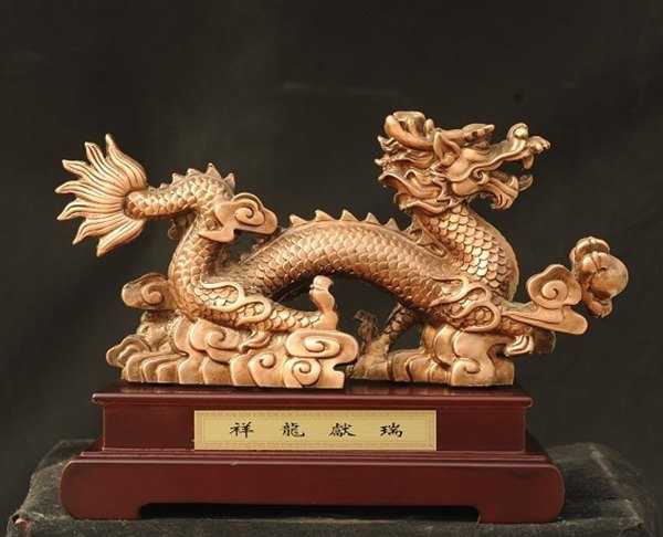 景觀雕塑定制，銅龍擺件