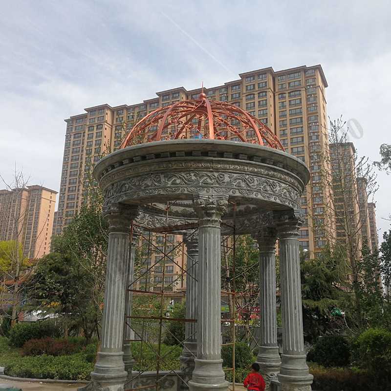 公園小區(qū)亭子，大理石涼亭安裝